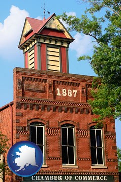 the Chamber of Commerce building in Madison, Georgia - with Alaska icon