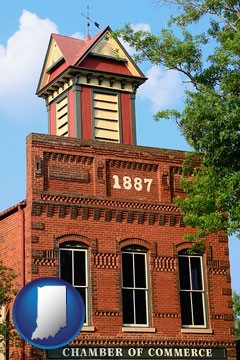 the Chamber of Commerce building in Madison, Georgia - with Indiana icon