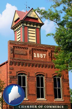 the Chamber of Commerce building in Madison, Georgia - with Maine icon