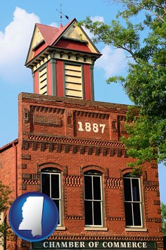 the Chamber of Commerce building in Madison, Georgia - with Mississippi icon