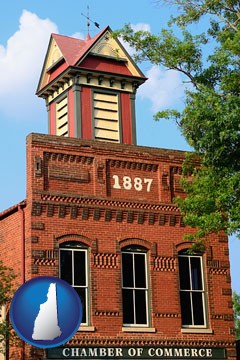 the Chamber of Commerce building in Madison, Georgia - with New Hampshire icon